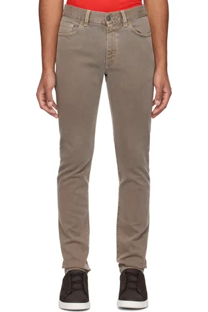 Ermenegildo Zegna Taupe Garment-Dyed Jeans