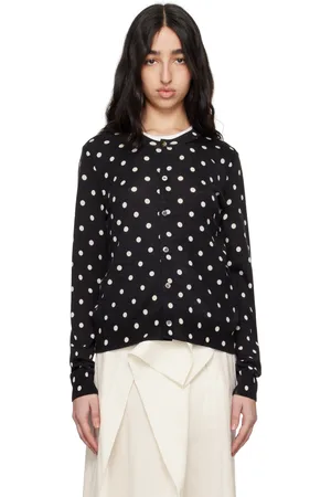Comme des Garçons Black Polka Dots Pattern Print Cardigan