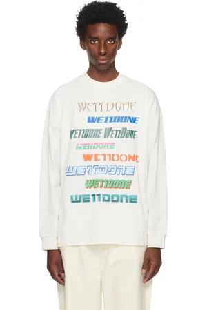 We11 Done White Graphic Long Sleeve T-Shirt