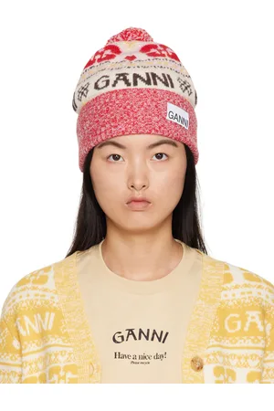 Ganni Multicolor Jacquard Beanie