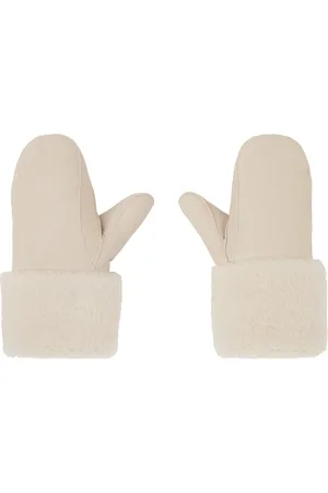 YVES SALOMON Off-White Curly Merino Mittens