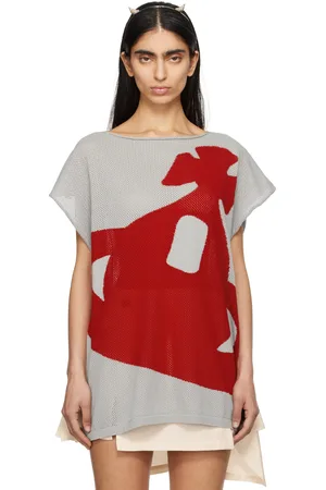 Vivienne Westwood Gray Intarsia Pixel Orb Beach T-shirt