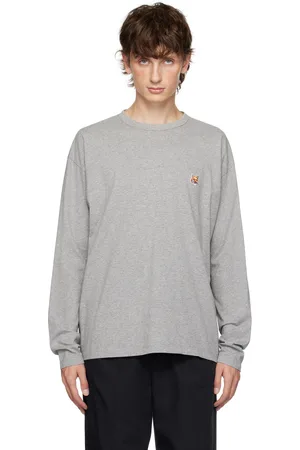 Maison Kitsuné Gray Fox Head Long Sleeve T-Shirt