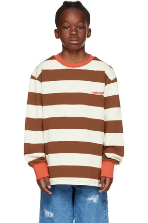 oopsmyboy Kids Brown & Beige Bold Long Sleeve T-Shirt