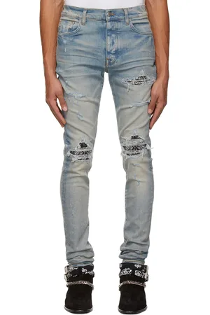 AMIRI Blue & Taupe MX1 Bandana Jeans