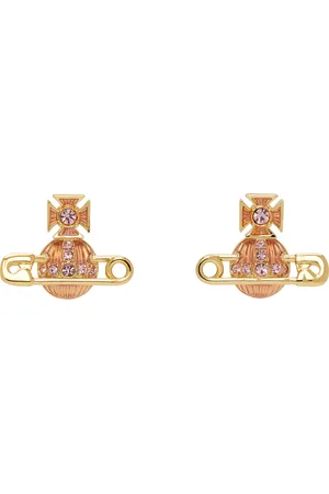 Vivienne Westwood Gold & Pink Kitty Earrings