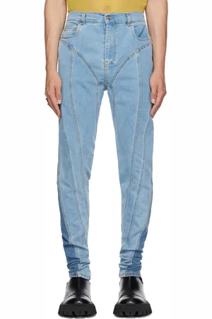 MUGLER Blue Spiral Jeans