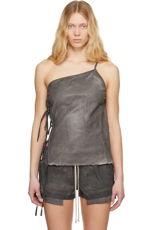 Rick Owens Gray Hollywood Taco Denim Top