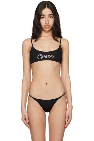 COPERNI Black Crystal Logo Bikini Top