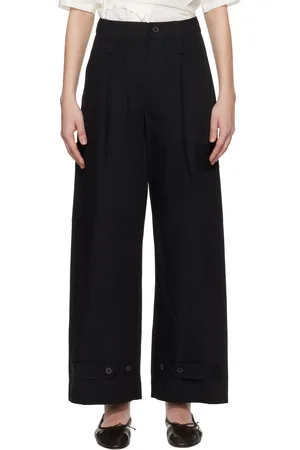 Issey Miyake Black Pressed Form Trousers