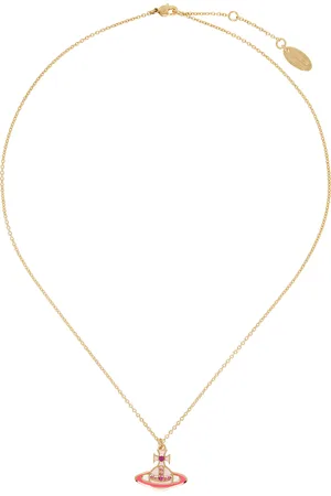 Vivienne Westwood Gold & Pink Concetta Bas Relief Pendant Necklace
