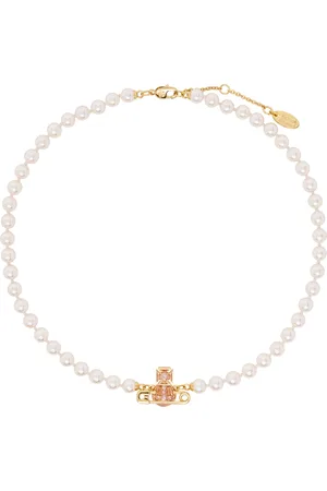 Vivienne Westwood Gold & Pink Kitty Faux-Pearl Necklace