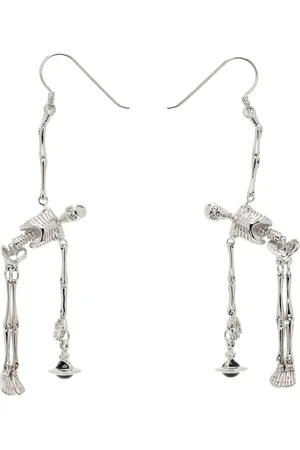 Vivienne Westwood Silver Skeleton Earrings