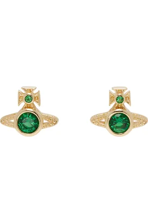 Vivienne Westwood Gold & Green London Orb Earrings