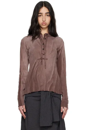 Edward Cuming Brown Light Cotton Jersey Tyre Tracks Henley