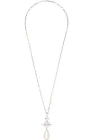 Vivienne Westwood Silver Giant Faux-Pearl Drop Pendant Necklace