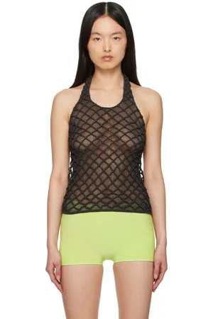 Isa Boulder Gray Macramist Halter Top