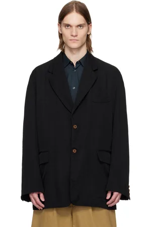Comme des Garçons Black Polyester Twill Garment Treated Blazer