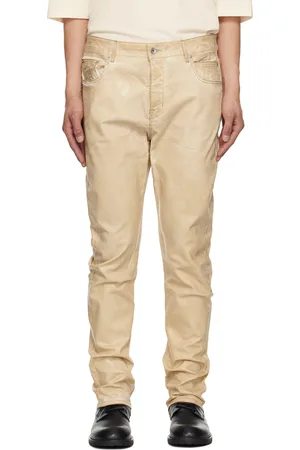 Rick Owens Beige Hollywood Detroit Cut Jeans