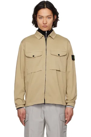 Stone Island Beige Organic Stretch Cotton Satin Jacket