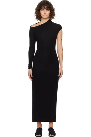 Courrèges Black Asymmetric Maxi Dress
