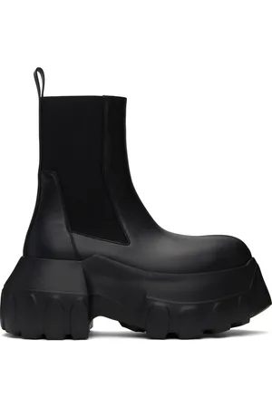 Rick Owens Black Hollywood Beatle Mega Tractor Chelsea Boots