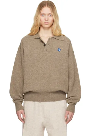 Ader Error Beige Sig; BL Tag Knit 02 Polo