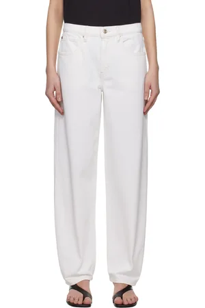 Frame White Low Slung Barrel Jeans