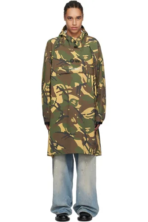 A Bathing Ape Khaki Alpha Industries Edition Camo Hooded Rain Coat