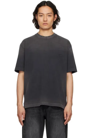 Solid Black Dyeing Back Logo T-shirt