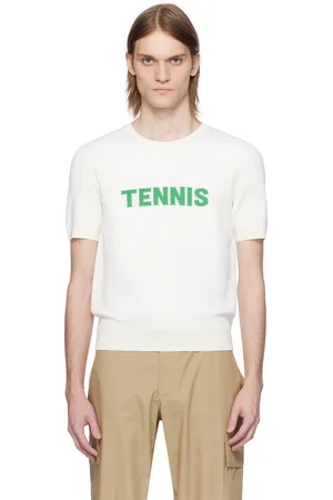 Lacoste White Runway Graphic Knit T-shirt
