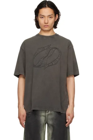 We11 Done Gray Selldone Patch T-shirt