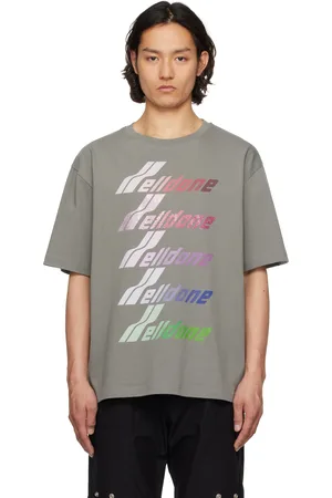 We11 Done Gray Multi-Logo T-shirt