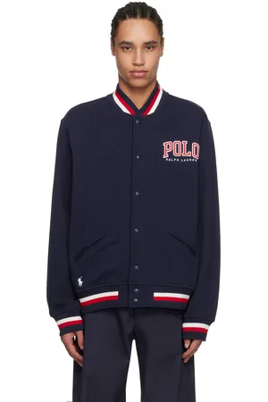 Ralph Lauren Navy Vintage Fleece Bomber Jacket