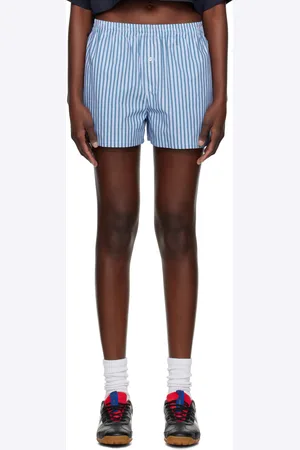 We11 Done Blue Stripe Classic Shorts