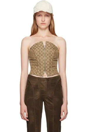 MISBHV Beige Jacquard Monogram Top
