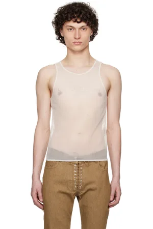 Ludovic De Saint Sernin White Crystal Tank Top