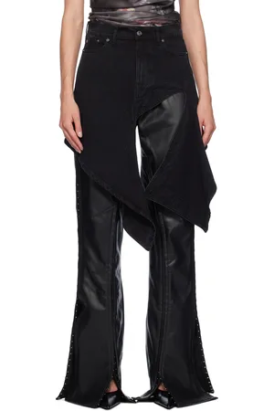 Y / PROJECT Black Cutout Denim Miniskirt