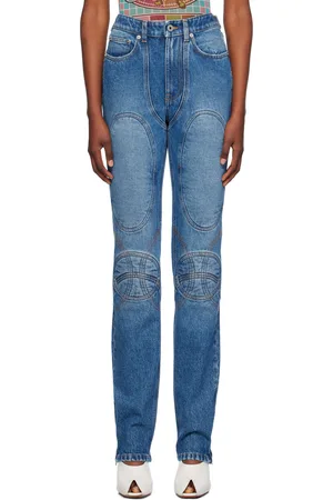 Jean Paul Gaultier Blue Lace-Up Jeans