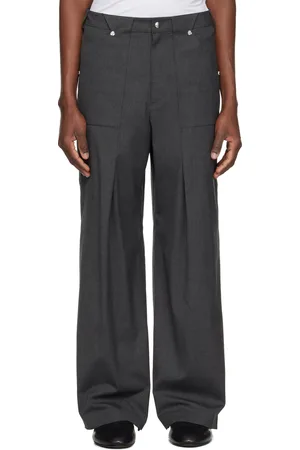 CMMAWEAR Gray Side Pleats Wool Trousers