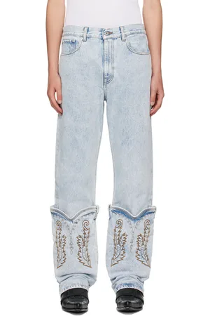Y / PROJECT SSENSE Exclusive Blue Cowboy Cuff Jeans