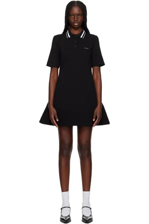 We11 Done Black Short-Sleeved Polo Minidress