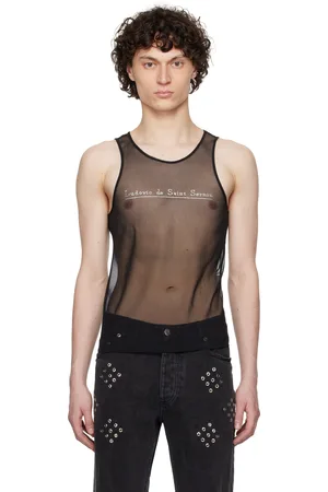 Ludovic De Saint Sernin Black Crystal Tank Top