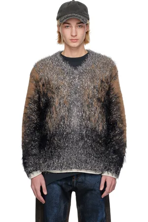 Y / PROJECT Beige & Gray Hairy Gradient Sweater
