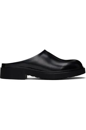 LEGRES Black Boxed Leather Clogs