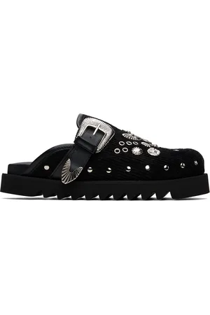 TOGA VIRILIS Black Eyelet Metal Sabot Slip-on Loafers