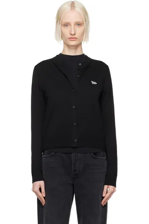 Maison Kitsuné Black Baby Fox Patch Regular Cardigan