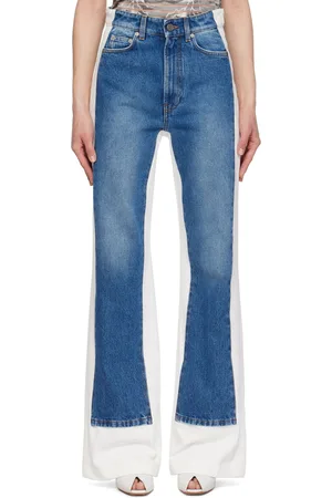 Jean Paul Gaultier Blue & White Paneled Jeans