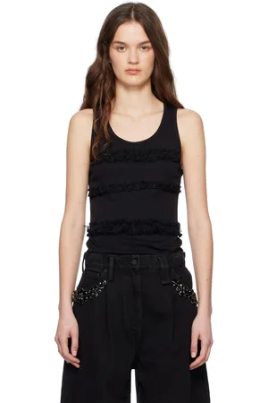 Simone Rocha Black Ruffle Frill Tank Top