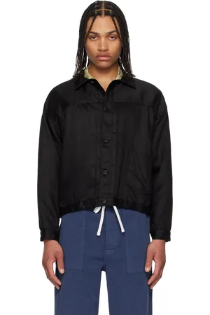 Kaptain Sunshine Black Linen Tracker Jacket